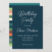 Kleurenstrepen Verjaardag Kaart (Voorkant / Achterkant)