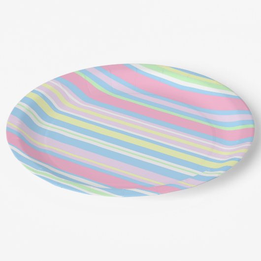 Kleurenstrepen voor pasta's papieren bordje (Gekanteld)