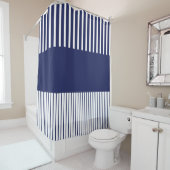 Kleurenstrepen voor Pop - blauw en wit Douchegordijn (In situ)