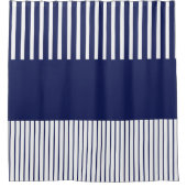 Kleurenstrepen voor Pop - blauw en wit Douchegordijn (Voorkant)