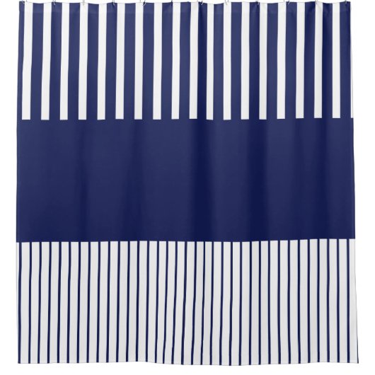 Kleurenstrepen voor Pop - blauw en wit Douchegordijn (Voorkant)