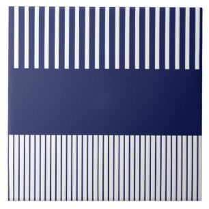 Kleurenstrepen voor Pop - blauw en wit Tegeltje