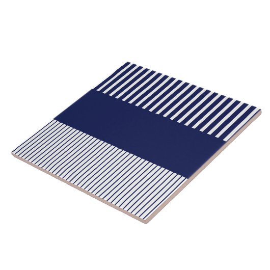 Kleurenstrepen voor Pop - blauw en wit Tegeltje (Zijkant)