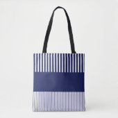 Kleurenstrepen voor Pop - blauw en wit Tote Bag (Voorkant)