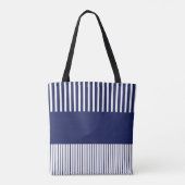 Kleurenstrepen voor Pop - blauw en wit Tote Bag (Achterkant)