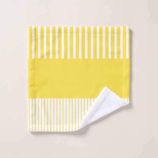 Kleurenstrepen voor Pop - Lemon Geel en wit Bad Handdoek (Wasdoekje)