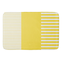 Kleurenstrepen voor Pop - Lemon Geel en wit Badmat