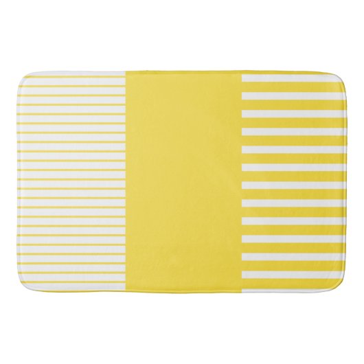 Kleurenstrepen voor Pop - Lemon Geel en wit Badmat (Voorkant)