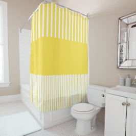 Kleurenstrepen voor Pop - Lemon Geel en wit Douchegordijn