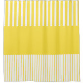 Kleurenstrepen voor Pop - Lemon Geel en wit Douchegordijn (Voorkant)