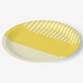 Kleurenstrepen voor Pop - Lemon Geel en wit Papieren Bordje (Gekanteld)
