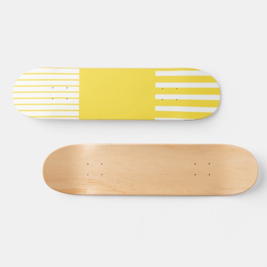 Kleurenstrepen voor Pop - Lemon Geel en wit Persoonlijk Skateboard (Horizontaal)