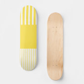Kleurenstrepen voor Pop - Lemon Geel en wit Persoonlijk Skateboard (Voorkant)