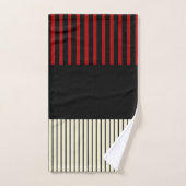Kleurenstrepen voor Pop - Rood en crème Bad Handdoek (Handdoek)