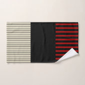 Kleurenstrepen voor Pop - Rood en crème Bad Handdoek (Handdoek)