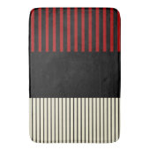 Kleurenstrepen voor Pop - Rood en crème Badmat (Voorkant Verticaal)