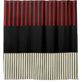 Kleurenstrepen voor Pop - Rood en crème Douchegordijn (Voorkant)