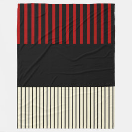 Kleurenstrepen voor Pop - Rood en crème Fleece Deken