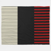 Kleurenstrepen voor Pop - Rood en crème Fleece Deken (Voorkant (Horizontaal))