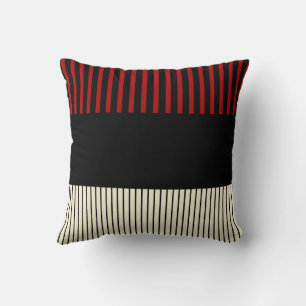 Kleurenstrepen voor Pop - Rood en crème Kussen