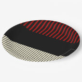 Kleurenstrepen voor Pop - Rood en crème Papieren Bordje (Gekanteld)