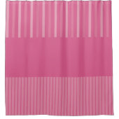 Kleurenstrepen voor Pop - Roze Douchegordijn (Voorkant)