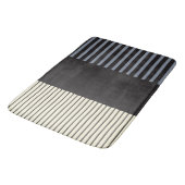 Kleurenstrepen voor Pop - zwart, grijs en crème Badmat (Gekanteld)