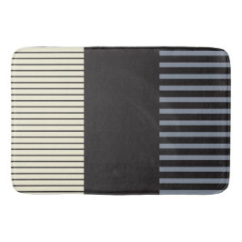 Kleurenstrepen voor Pop - zwart, grijs en crème Badmat