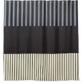 Kleurenstrepen voor Pop - zwart, grijs en crème Douchegordijn (Voorkant)