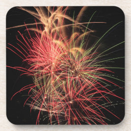 Kleurenstreuken van Oranje en rood bij het Poster  Bier Onderzetter