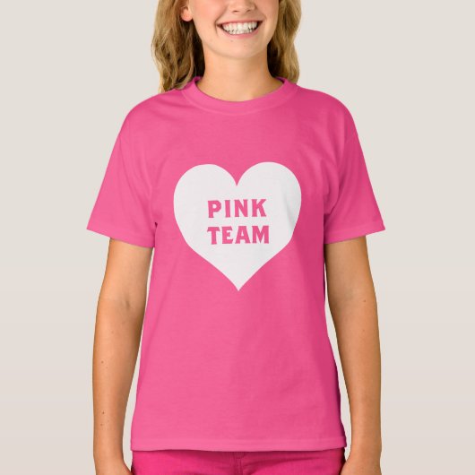 Kleurenstrijd Roze Team T-shirt (Voorkant)