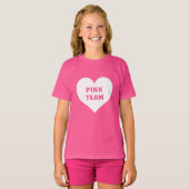 Kleurenstrijd Roze Team T-shirt (Voorkant volledig)