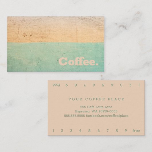 Kleurenstripe eenvoudige minimale koffie | Stijl R Klantenkaartje (Voorkant / Achterkant)