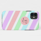 Kleurenstrips voor meisjes, monogram. Case-Mate iPhone case (Achterkant (horizontaal))