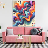 Kleurenstroom Abstracte kunst gewikkeld canvas (Insitu (Woonkamer))