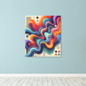 Kleurenstroom Abstracte kunst gewikkeld canvas (Insitu (Houten vloer))