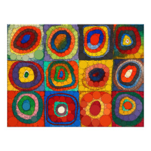 Kleurenstudie, Infinity Stippen van Wassily Kandin Foto Afdruk