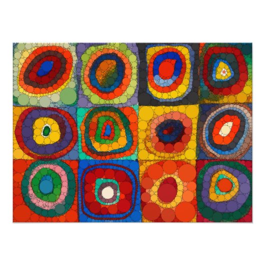 Kleurenstudie, Infinity Stippen van Wassily Kandin Foto Afdruk (Voorkant)