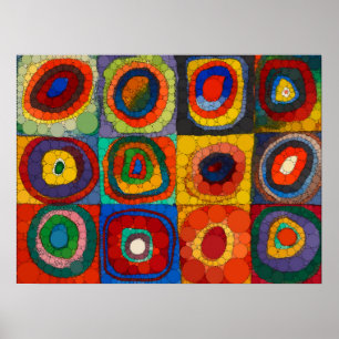 Kleurenstudie, Infinity Stippen van Wassily Kandin Poster