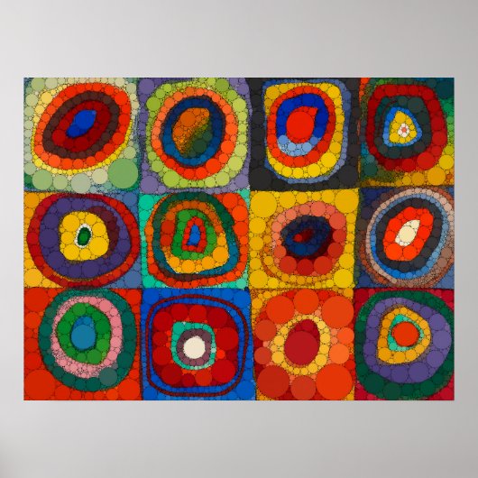 Kleurenstudie, Infinity Stippen van Wassily Kandin Poster (Voorkant)