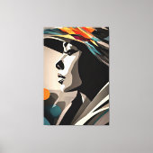 Kleurensymfonie op Abstract gezicht Canvas Afdruk (Voorkant)
