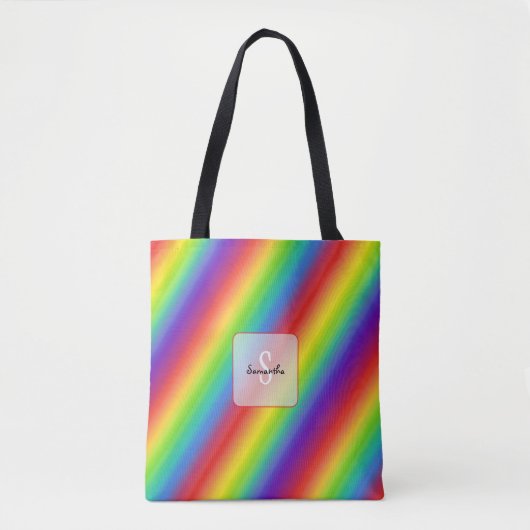 Kleurentas Regenboogtas Tote Bag (Voorkant)