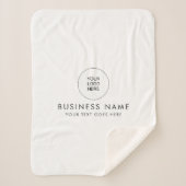  kleurentekst Uw Bedrijf Logo Schattige Sherpa Deken (Voorkant)