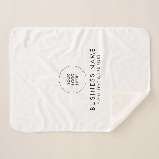 kleurentekst Uw Bedrijf Logo Schattige Sherpa Deken (Voorkant (horizontaal))