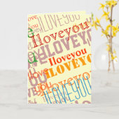 kleurentekst waar je van houdt kaart (Gele Bloem)