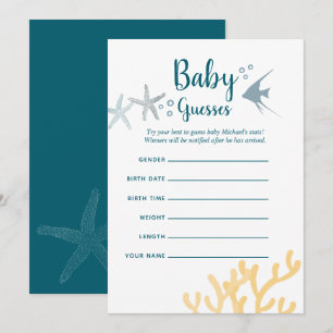 Kleurentendens Onder de Zee Baby Shower Baby Voors Kaart