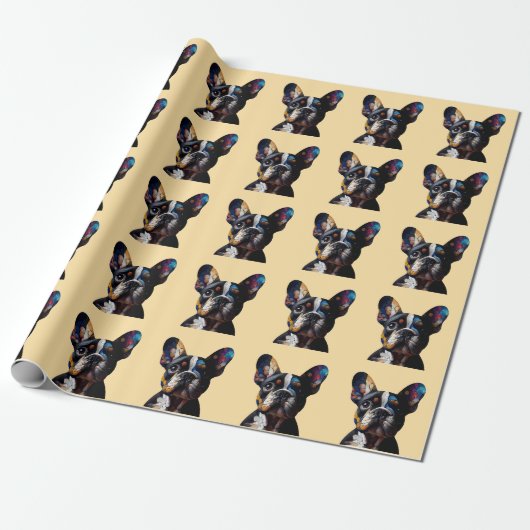 Kleurentheorie Frenchie Cadeaupapier (Uitgerold)