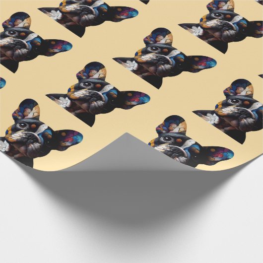 Kleurentheorie Frenchie Cadeaupapier (Hoek)