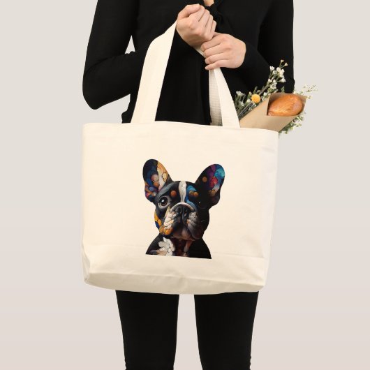 Kleurentheorie Frenchie Grote Tote Bag (Voorkant (product))