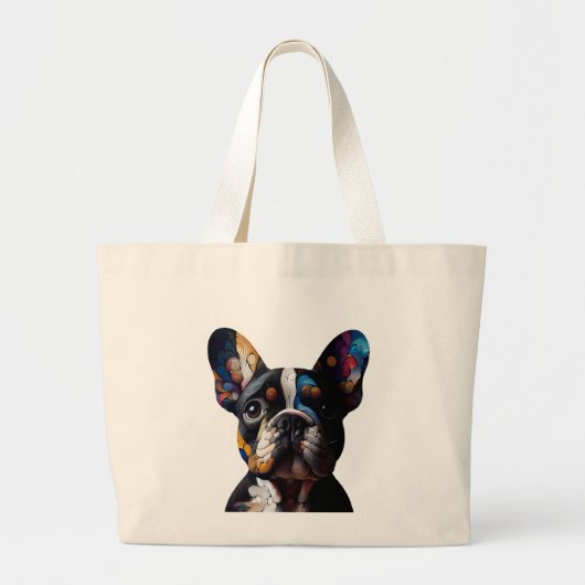 Kleurentheorie Frenchie Grote Tote Bag (Voorkant)